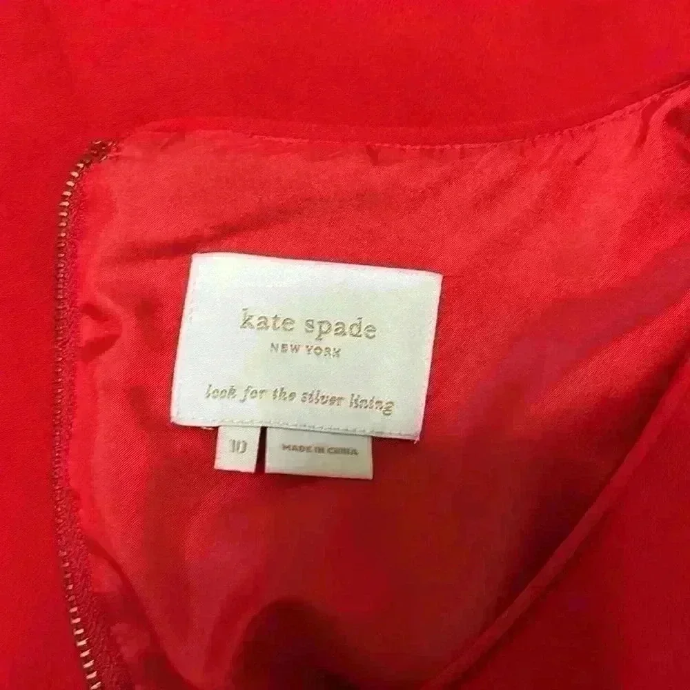 Kate Spade Luna red fluted sleeve wool shift dress - Picture 7 of 13